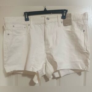 NWT MADEWELL‎ Plus Relaxed Tile White Relaxed Denim Shorts. Size 18W.